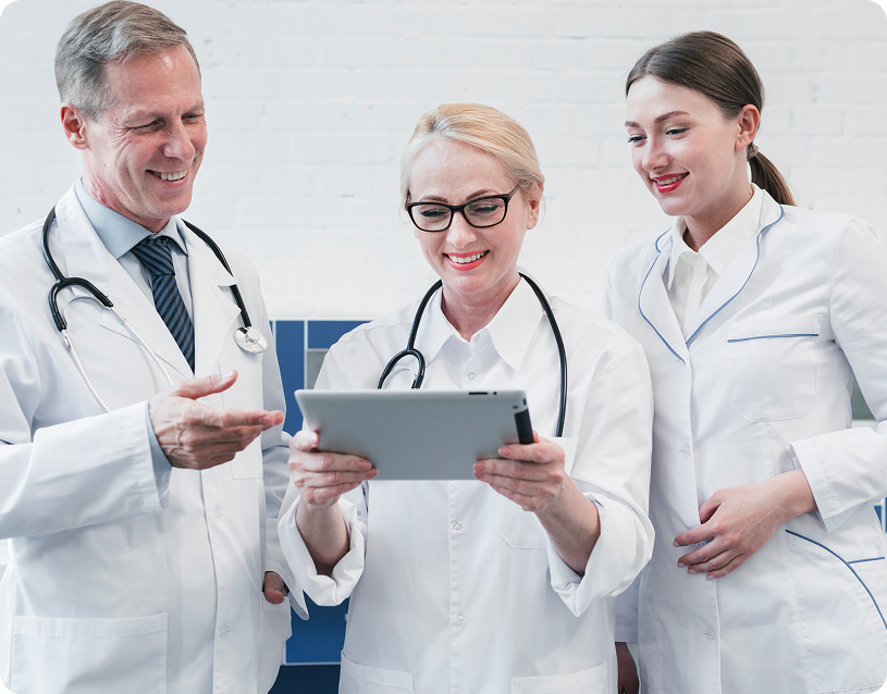 Doctor with tablet